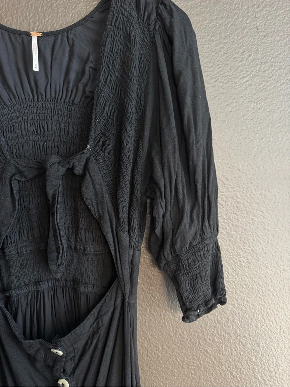 Free People Black string of hearts cutout Maxi Dress